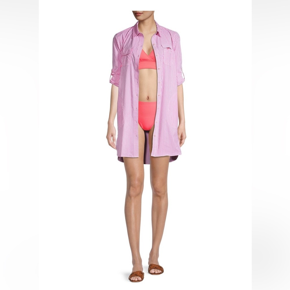 Button front cover up shirt